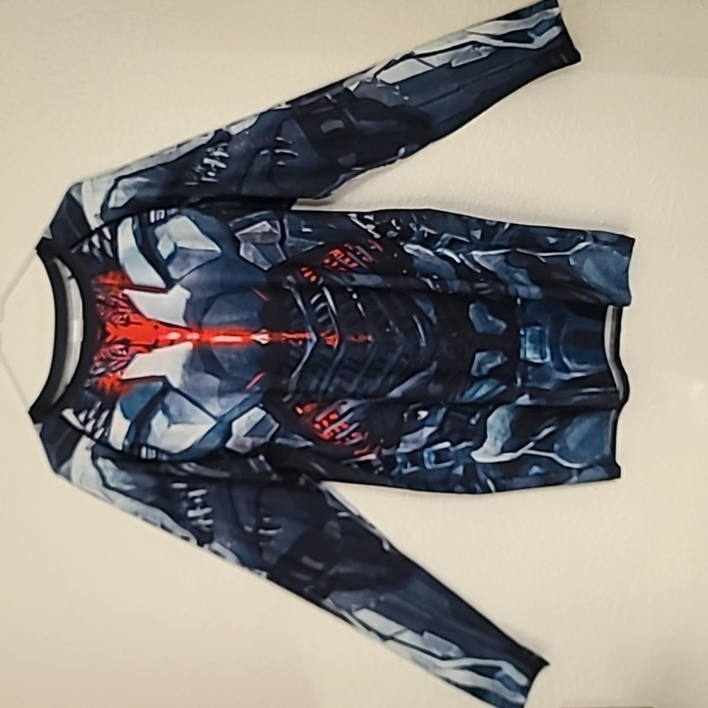 DC Cyborg Justice League Mens Compression Graphic Long Sleeve Tee Shirt Size 2XL